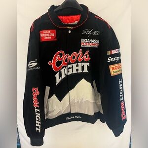 Vintage NASCAR Suede Jacket Mens Racing Coors Light Sterling Marlin #40 Size XL